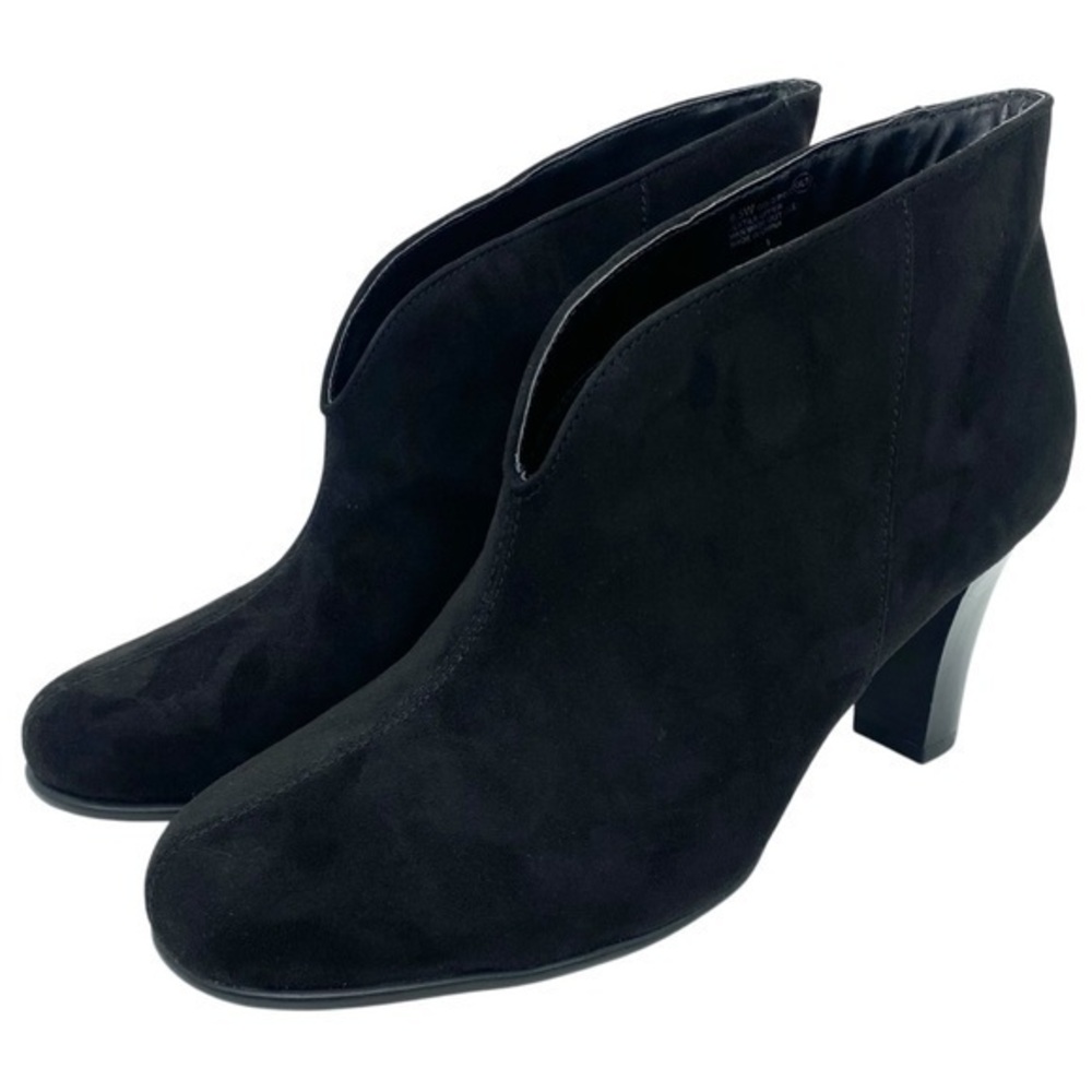 A2 by Aerosoles Women's Black Faux Suede Ankle Boots